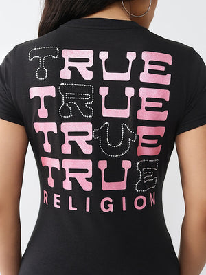 True Religion T-Shirt True Classic Glitter Black