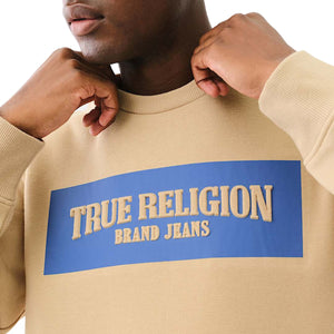 TRUE RELIGION EMBOSSED ARCH SWEATSHIRT TRAVERTINE-True Religion