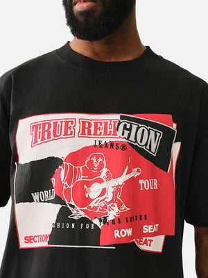 True Religion Ss Torn Srs Tee Jet Black