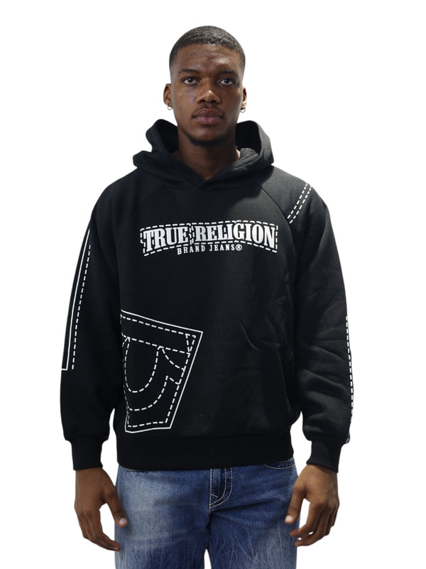 True Religion Printed Big T Hoodie Jet Black