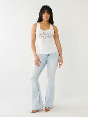 True Religion Crystal Wings Tank Top Optic White-True Religion