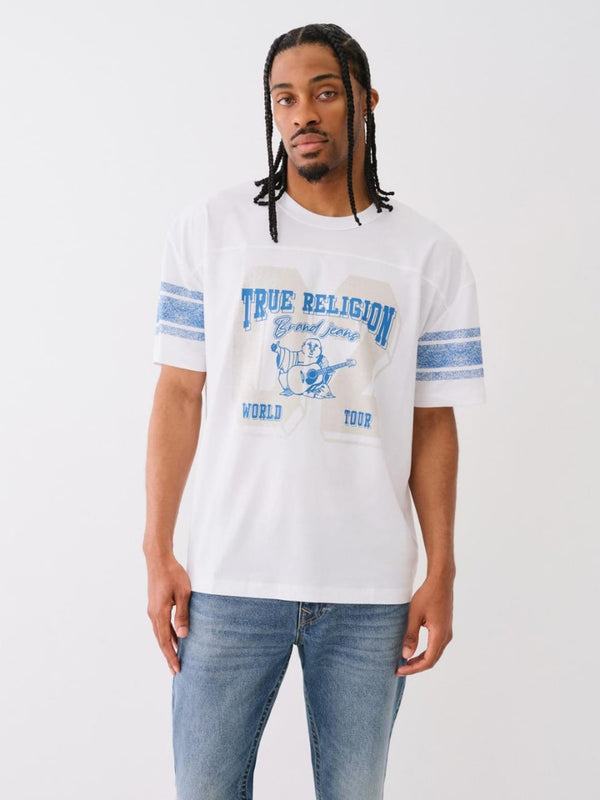 True Religion Oversize T-Shirt Distress Optic White