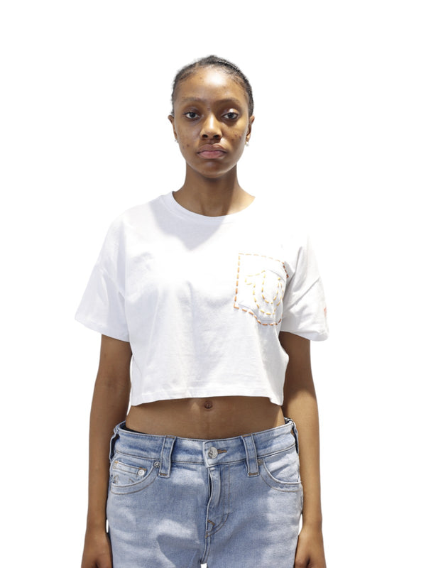 True Religion Big T Crop Optic White