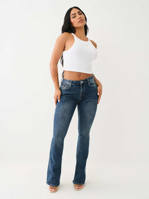True Religion Becca Jeans Mid Rise Flap Bootcut Blue-True Religion