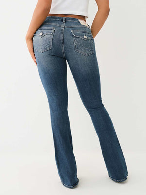True Religion Becca Jeans Mid Rise Flap Bootcut Blue-True Religion