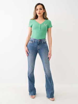 True Religion Joey Jeans Mid Rise Flare Blue-True Religion