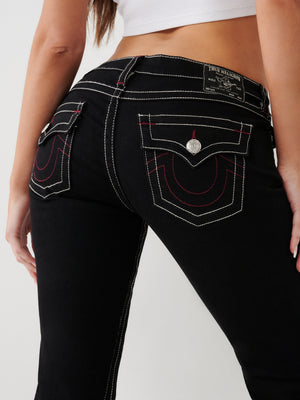 True Religion Joey Jeans Ladies Low Rise Flare Rinse Black-True Religion