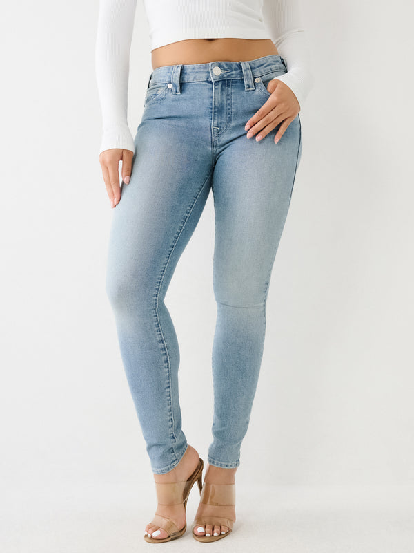 True Religion Halle Jeans Ladies Mid Rise Skinny Peak Spot