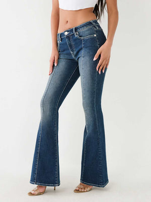 True Religion Charlie Jeans Mid Rise Seamed Flare Love In A Mist-True Religion