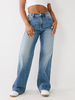 True Religion Leila Jeans Wide Leg Medium Wash-True Religion