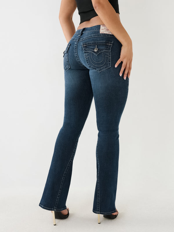 True Religion Joey Jeans Crystal Low Rise Flare Heather