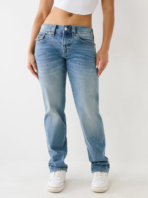 True Religion Ricki Jeans Ladies Relaxed Straight Medium Wash-True Religion