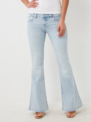 True Religion Carrie Jeans Ladies Hs Applique Flare Serene Meadows-True Religion
