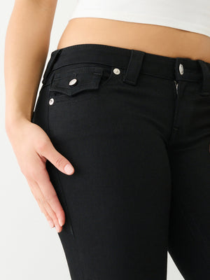True Religion Joey Jeans Ladies Low Rise Flare Body Rinse Black-True Religion