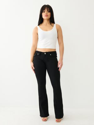 True Religion Joey Jeans Ladies Low Rise Flare Body Rinse Black-True Religion