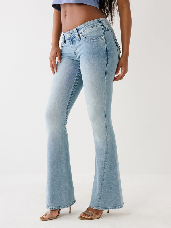 True Religion Joey Jeans Low Rise Flare Peak Spot