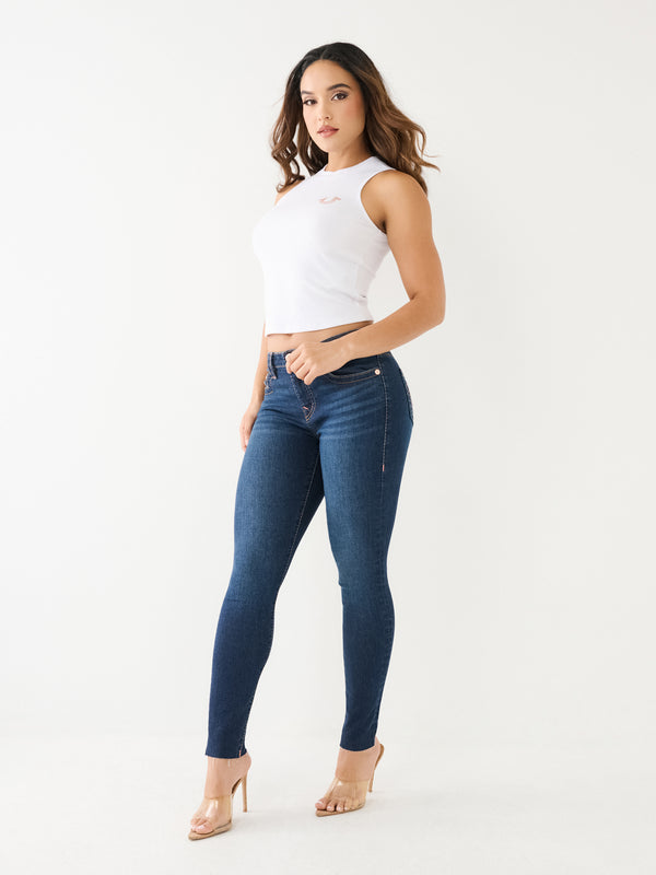 True Religion Jennie Jeans Mid Rise Skinny Big T Ondine