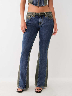 True Religion Mr Colour Block Flare Medium Wash-True Religion