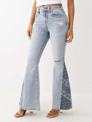 True Religion Jeans Paisley High Rise Flare Light Wash-True Religion