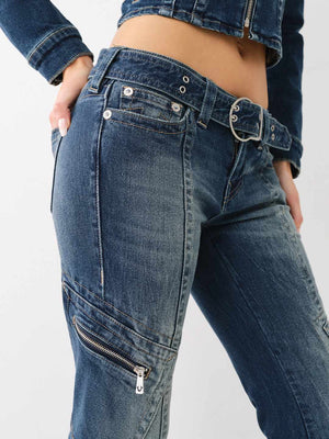 True Religion Jeans Becca Belted Bootcut Dark Wash-True Religion