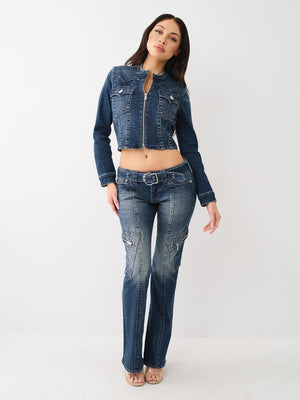 True Religion Jeans Becca Belted Bootcut Dark Wash-True Religion