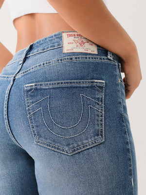 True Religion Jean Ladies Sarah SN High Rise Straight Medium Blizzard Wash-True Religion