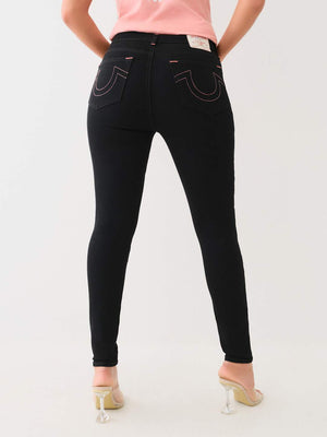 True Religion Ladies Jeans Halle SN HR Skinny Black Rinse-True Religion