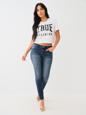 True Religion Ladies Jeans Jennie SN MR Crystal Skinny Dark Shivering Wash-True Religion