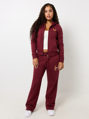 True Religion Sweater Ladies Angelic Wing Zip Hoodie Chocolate Truffle-True Religion