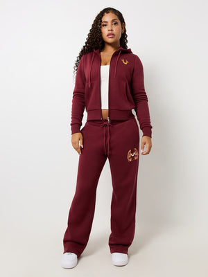 True Religion Jogger Ladies Angelic Wing Straight Leg Chocolate Truffle-True Religion