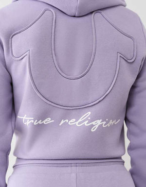 True Religion Hs Applique Zip Hoodie Heirloom Lilac