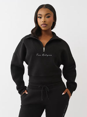 True Religion Hoodie Script Tr Po Jet Black