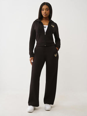 True Religion Jacket Wings Shrunken Zip Up Black