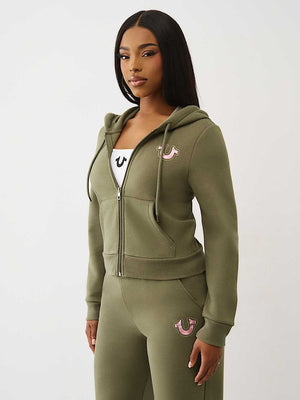 True Religion Jacket Wings Shrunken Zip Up Kalamata