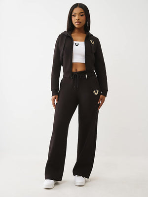 True Religion Sweatpants Hs Foldover Jet Black