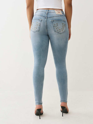 True Religion Jeans Jennie Crystal Sn Mr Skinny Light Icy Blue Pine Wash