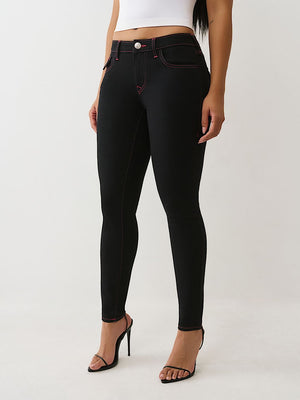 True Religion Jeans Jennie Sn Crystal Flap Skinny Rinse Black