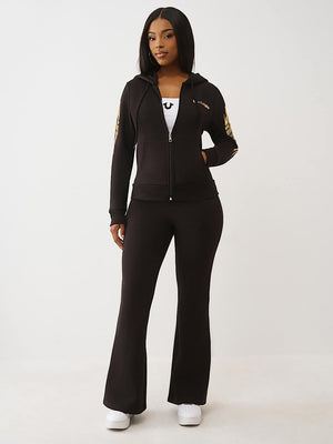 True Religion Hoodie Tr Wings Zip Up Jet Black