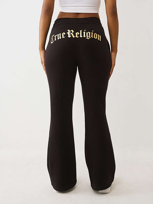 True Religion Sweatpants Gothic Tr Flare Jet Black