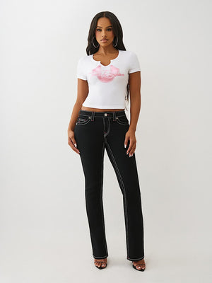 True Religion T-Shirt Hs Glitter Notch Baby Optic White