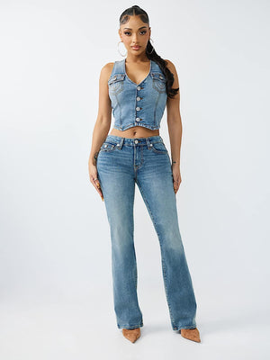True Religion Vest Button Up Medium Horizon Wash
