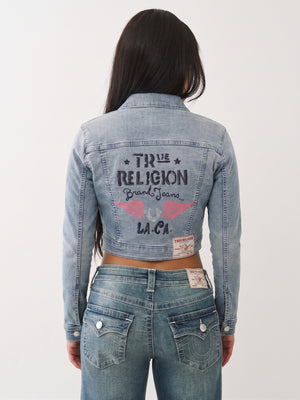True Religion Jacket Jesse Wing Denim Cro Light Wash