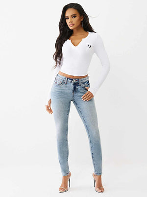 TRUE RELIGION JEANS JENNIE SN NF SKINNY LIGHT ODYSSEY WASH