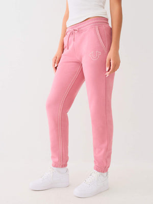 True Religion Classic Track Pants Ladies Heather Rose-True Religion