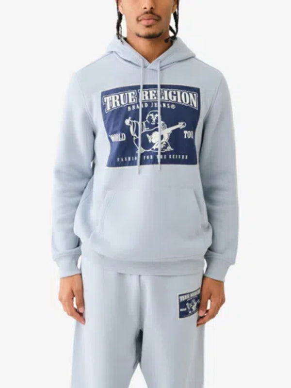 True Religion Ladder Applique Hoodie Sky Blue