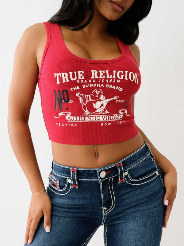 True Religion Heritage Tank Logo Red