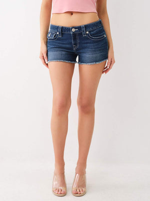 True Religion Shorts Joey Embroidered Low Rise Denim-True Religion