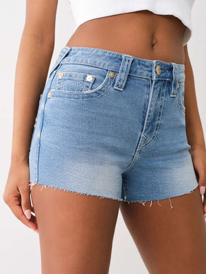 True Religion Maisie Shorts High Rise Rope Stitch Light Wash-True Religion