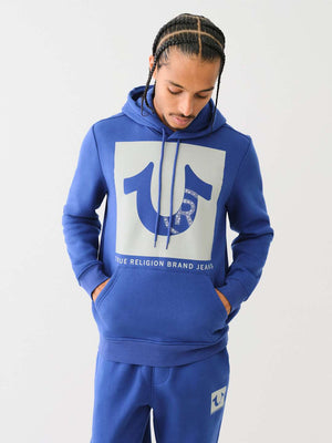 True Religion Sweater Registered Stud Pullover Hoodie Sodalite Blue-True Religion