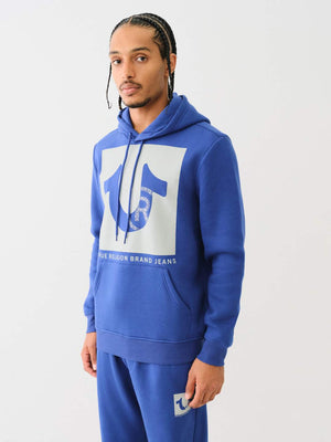 True Religion Sweater Registered Stud Pullover Hoodie Sodalite Blue-True Religion